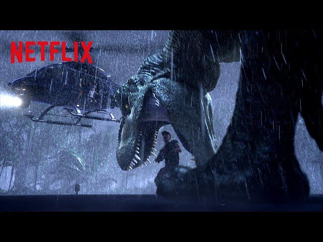 T-Rex Chopper Chase  Jurassic World Camp Cretaceous | Netflix After School