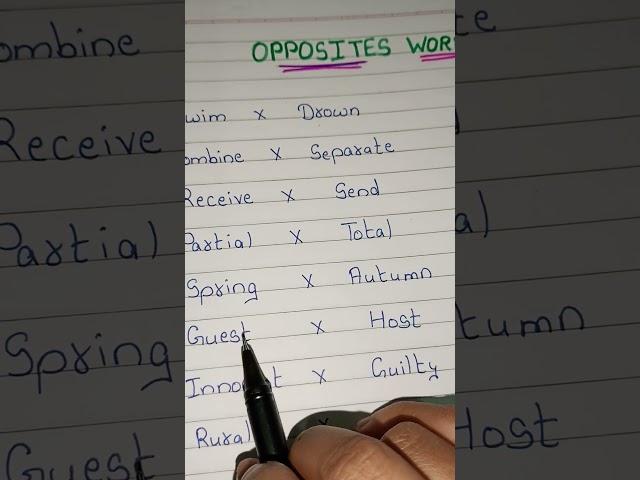 Opposite Words /Antonyms #shorts#ytshorts#viralvideos#shortsvideo#treyankushlearning