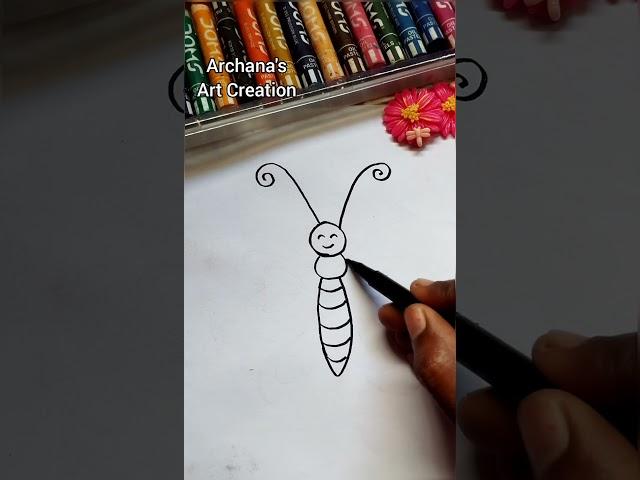 How to draw Butterfly/ Easy Butterfly Drawing #shorts #youtubeshort #shortvideo #easydrawing