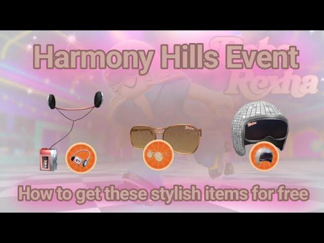 How to get Pink Cassette Player, Disco Sunglasses, Disco Ball Helmet in Harmony Hills  RP game!