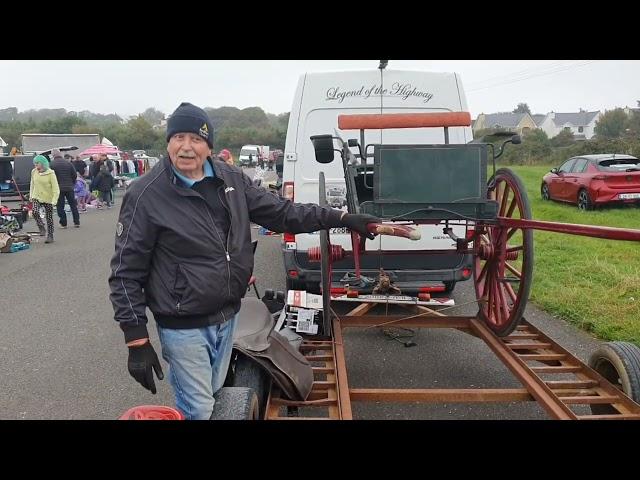 Dominic O Connor selling a trap at Tralee car boot sale on Sunday morning 2024.