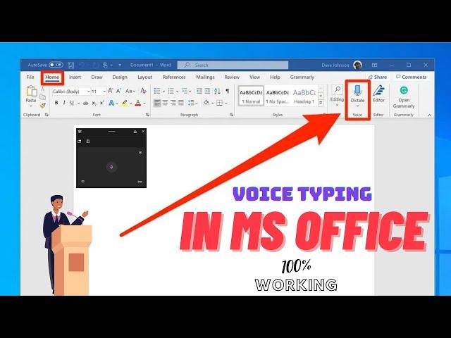 Voice typing in ms word / powerpoint .... || Dictate option not coming || Solved