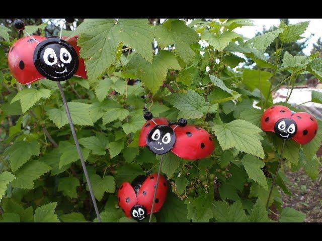 LADYBUG made of plastic spoons / DIY for the garden with their hands/ from waste material