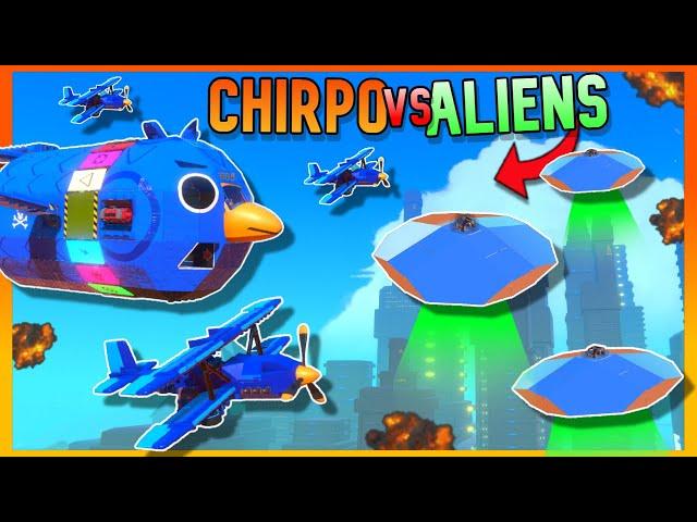 Chirpos Vs Aliens! Can We DEFEND The City?! |  Trailmakers Multiplayer