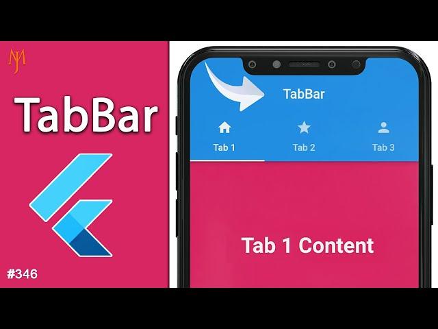 Flutter Tutorial - Create Tabbed AppBar | Tabs, TabBar, TabBarView