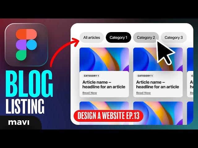 WEB DESIGN IN FIGMA ep.13: Blog Page + Filter Articles by Categories – Free UX / UI Course