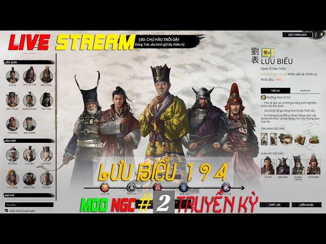 Total War THREE KINGDOMS LƯU BIỂU 194 Truyền Kỳ# 2 Đại Chiến TàoTháo Tôi Liệu Có là Viên Thiệu Thứ 2