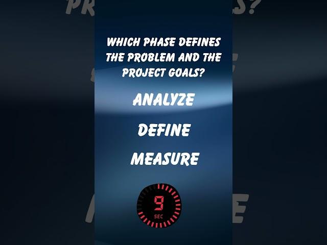 I kick off every DMAIC project with clarity.  Which phase defines the problem and the project goals?