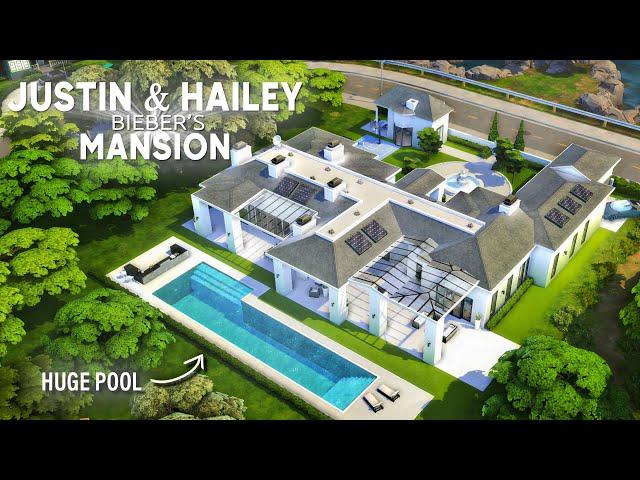 Justin and Hailey Bieber's Mega Mansion | Sims 4 - Speed Build | [No CC]