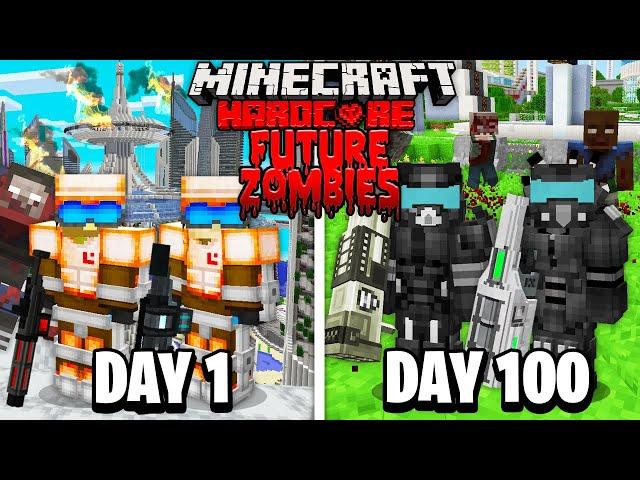 We Survived 100 Days in FUTURE Zombie Apocalypse in Hardcore Minecraft