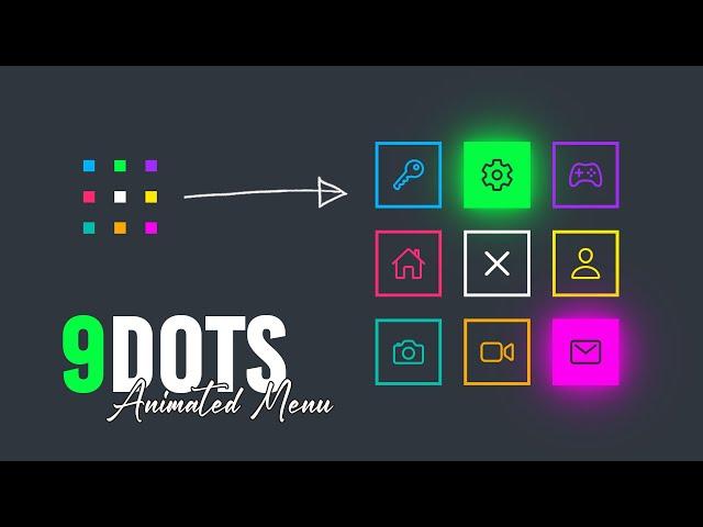 Animated 9 Dots Navigation Menu using Html CSS & Javascript