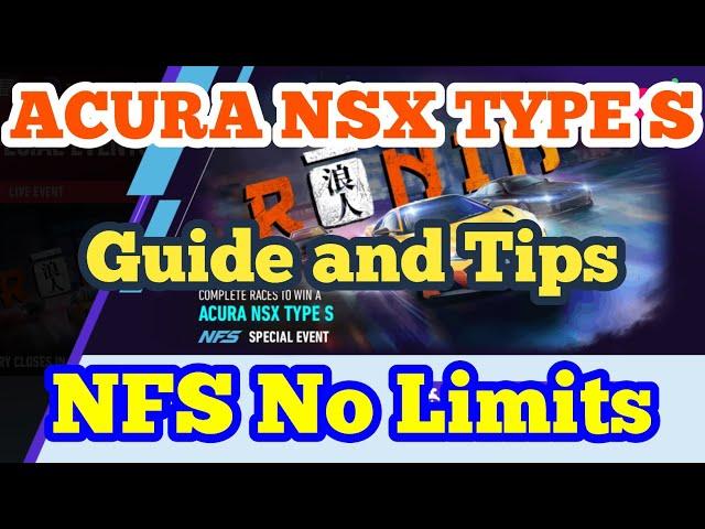 NFS No Limits | Acura NSX Type S | Tips and Tricks