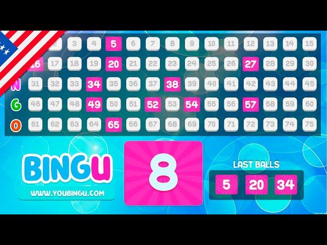 BINGO 75 BALLS, with a female voice | Bubble Design | THE BEST bingo | BINGU