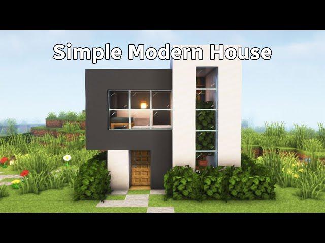 Minecraft : Simple MODERN House for your Survival   #1