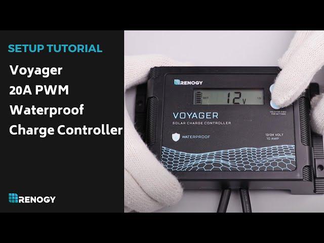 Renogy Voyager - 20A PWM Waterproof Charge Controller w/ LCD Display and LED Bar