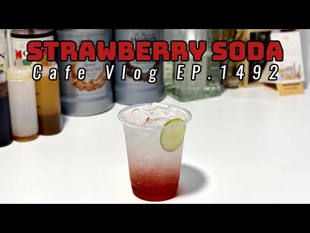 Cafe Vlog EP.1492 | Strawberry Soda | Strawberry drinks | Soda drinks