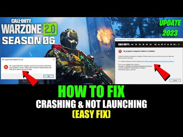 WARZONE 2.0 SEASON 6 FIX CRASHING IN PC | Fix Warzone 2.0 Season 6 Crashing & Not Launching PC