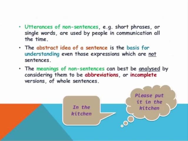 Unit 2: Sentences, Utterances, and Propositions