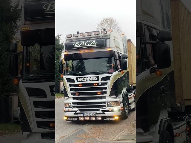 Beauty Scania V8  R500 open pipe #scania #openpipe #hollandstyle #scaniav8