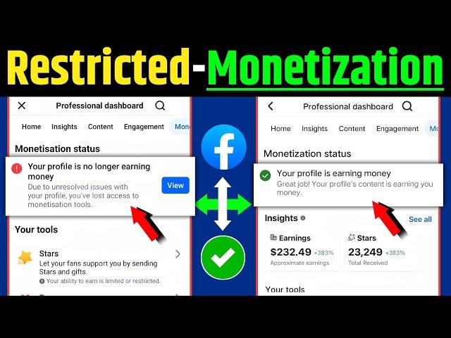 Your profile is no longer making money || Monetization status || How to fix Facebook Page issues