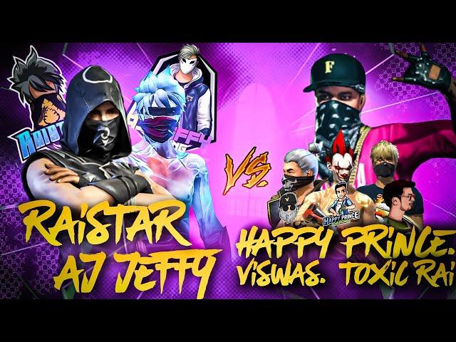 Raistar x Aj Jeffy Vs HappyPrince,ToxicRai||2 Vs 4 Clash Between Brothers||Garena-Free Fire