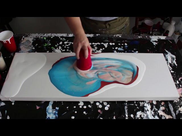 Fluid Painting | Easy Flip Cup with Negative Space