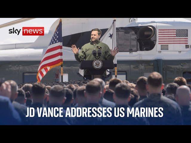 JD Vance speaks to US marines in Virginia