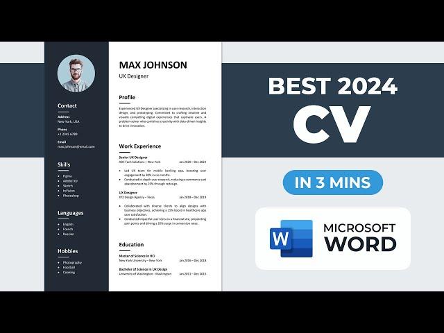 How to Make CV in Microsoft Word | Best CV Format 2024 | Quick Resume