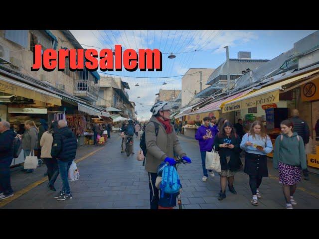 Jerusalem from Davidka Square to Mahane Yehuda Market. City tram