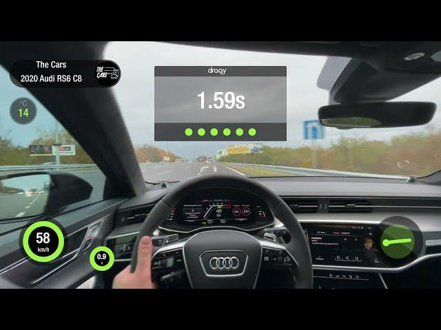 Audi RS-6 C8  0-100 km/h 2.97s, 100-200 km/h 6.2s, 1/4 mile 10.52s