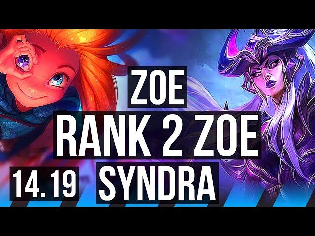 ZOE vs SYNDRA (MID) | Rank 2 Zoe, 8/2/11, Dominating | EUW Challenger | 14.19