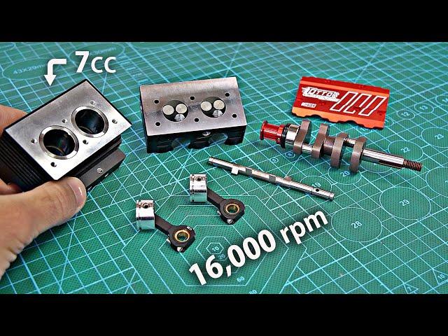 Assembling & Running The CHEAPEST Twin Cylinder FOUR Stroke RC Engine!