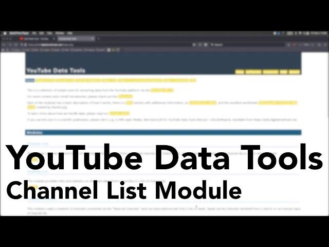 YouTube Data Tools - Channel List Module (Nov 2023)