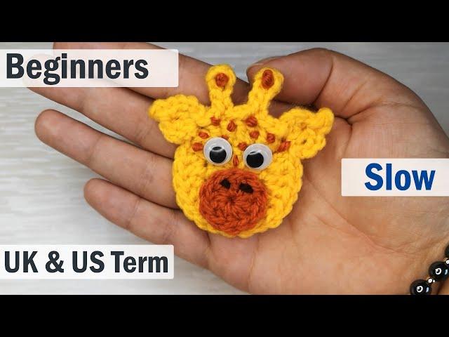 Giraffe head applique / Crochet Giraffe Easy Pattern For Beginners Baby Blanket  Applique / RAOCK