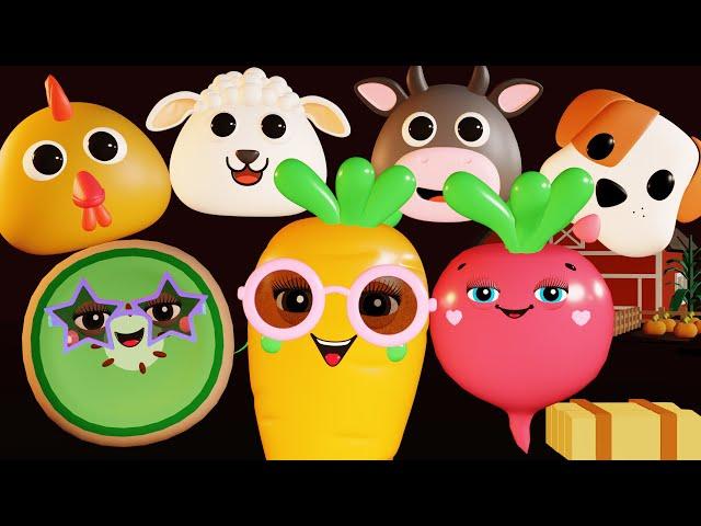 Veggies & Fruits Dance with Farm Animals - Baby Sensory Joy, Happy Kids Music