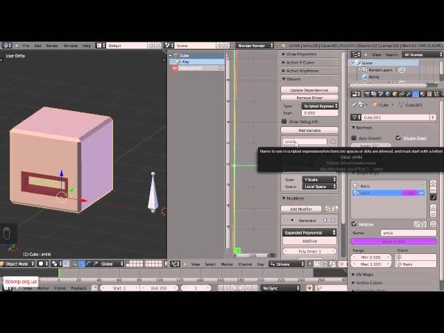 Урок по Blender 2.6. Драйвера и ключи форм