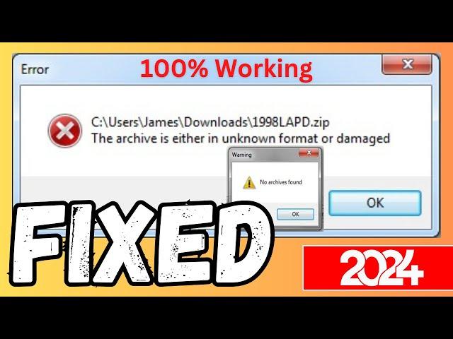 How To Fix No Achieves Found || The Archive Is Either In Unknown Format or Damaged Error Solution