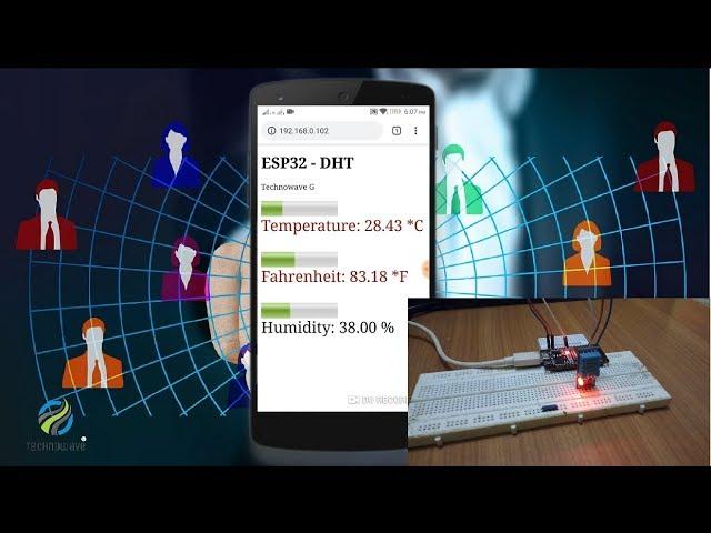 Temperature and Humidity show on Webserver | ESP32 DHT11| TechowaveG