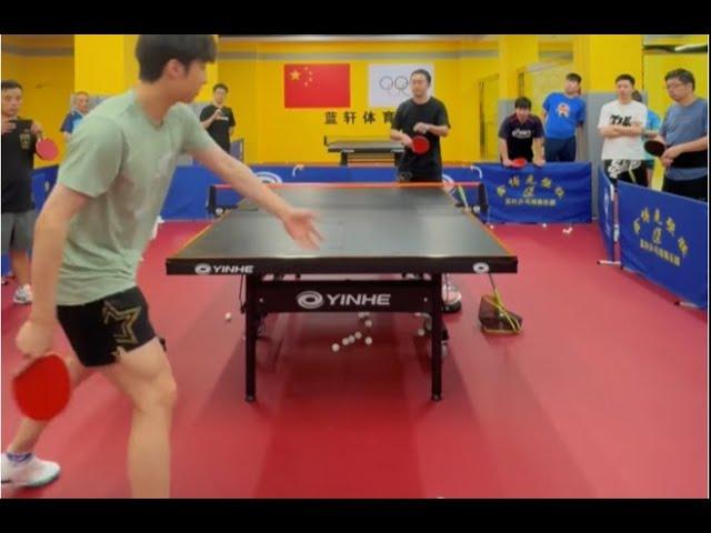 The coolest move in table tennis, pivot attack after serving,World Champion Fang Bo's training class