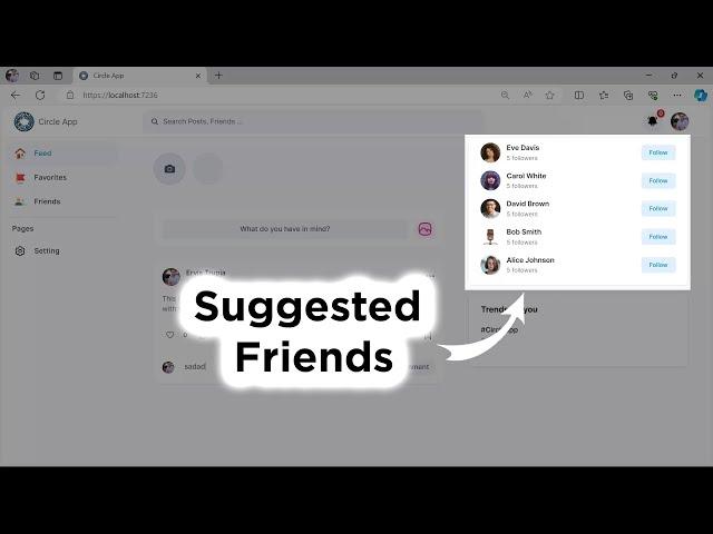 14. Designing the Application's Suggested Friends Placehoder with Tailwind CSS