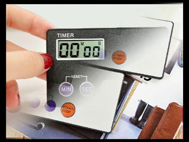 Ultrathin Credit Card Shape Sized Digital LCD Kitchen Buzzer Timer with Magnetic Mount