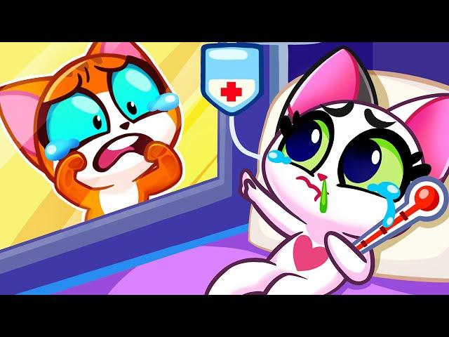 BABY GOT SICK Little Baby Cat Not Feeling Well || Toddler Video by Paws&Play