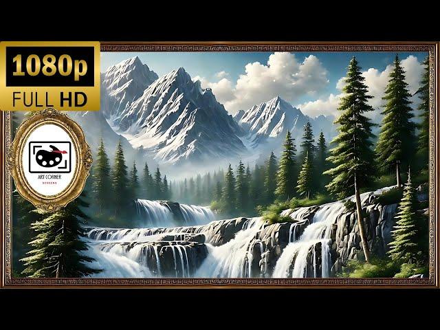Mountain River Stream Serenity | Full HD Framed Artwork | Art Corner Screens