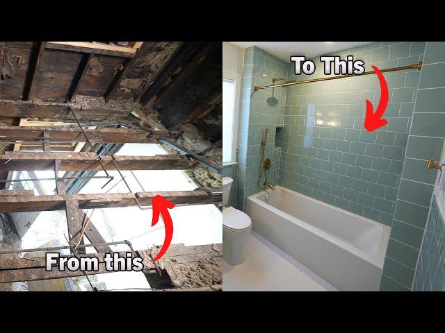 Complete New Layout Bathroom Remodel | Start to Finish | PLAN LEARN BUILD