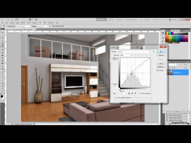 Photoshop - interior render enchancement