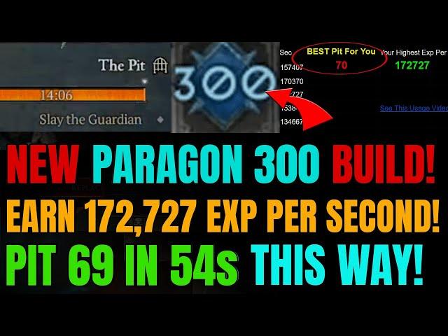 FASTEST Paragon 300 SPD Leveling Build! 54s PIT Tier 69 Runs & INSANE DMG!!