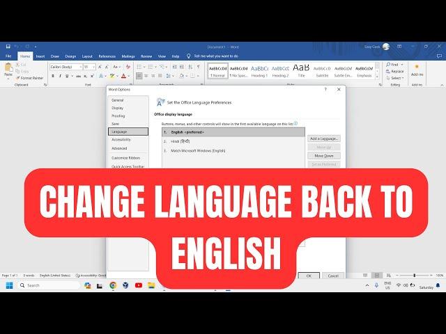 How to Change Language in Microsoft Word back to English [2023]