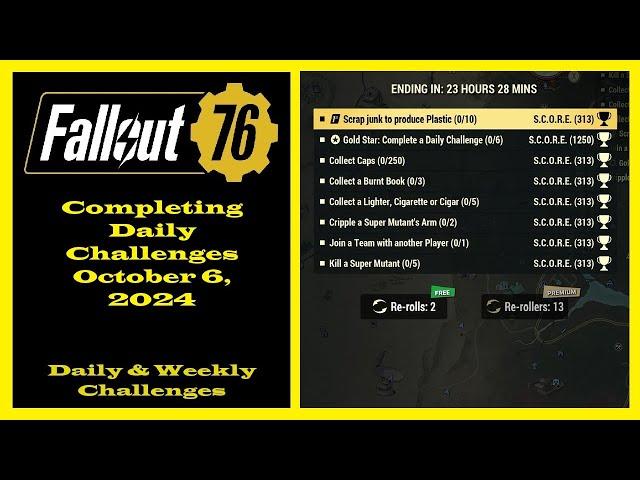 Completing Daily Challenges For October 6, 2024 - Fallout 76 Daily Challenge Guide