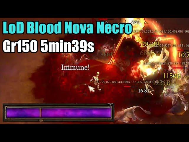 Diablo 3 | S31 Gr150 5min39s | LoD Blood Nova Necro