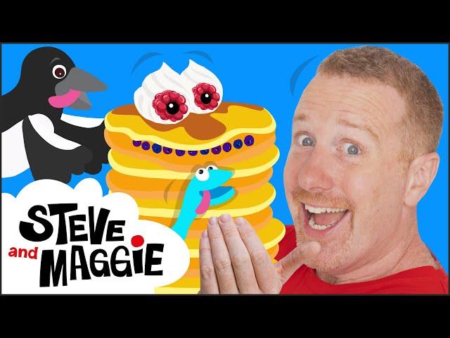 Yummy Chocolate Pancakes Story for Kids with Steve and Maggie | Food for Kids | Wow English TV